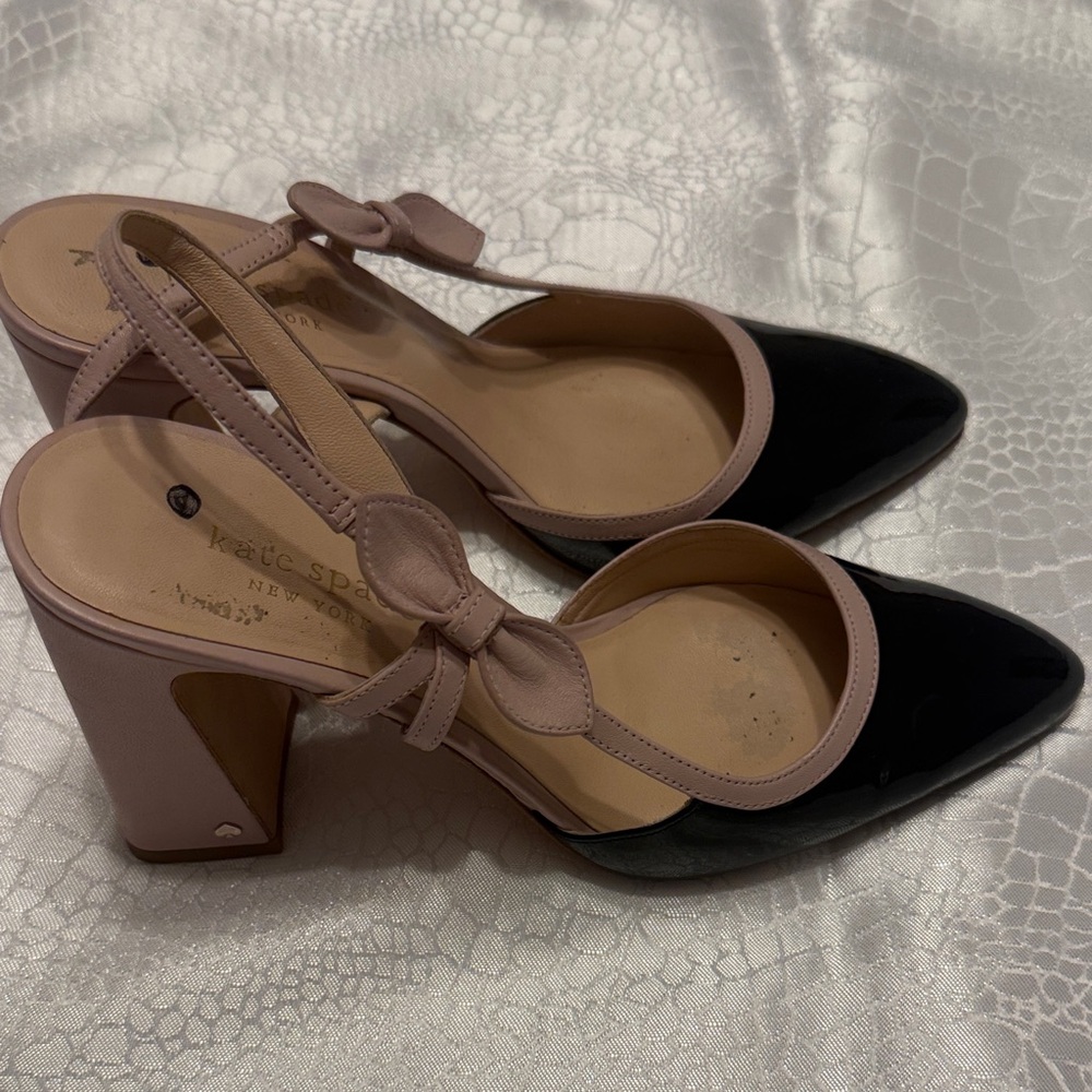 Kate Spade Black and Blush Heels. - Picture 2 of 12